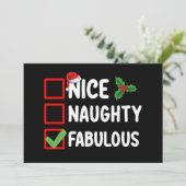 Nice Naughty Fabulous Funny Weihnachtsliste H Einladung (Stehend Vorderseite)
