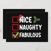 Nice Naughty Fabulous Funny Weihnachtsliste H Einladung (Vorne/Hinten)
