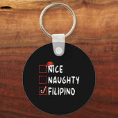 Nice Naughty Filipino Weihnachten Philippinen Xmas Schlüsselanhänger (Vorderseite)