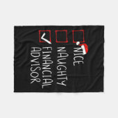 Nice Naughty Financial Advisor Christmas List Sant Fleecedecke (Vorderseite (Horizontal))