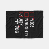 Nice Naughty Frag Dog Niedlich Weihnachten Fleecedecke (Vorderseite (Horizontal))