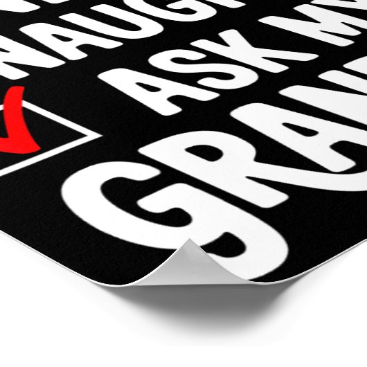 Nice Naughty Fragte meine Oma Funny Christmas List Poster (Ecke)