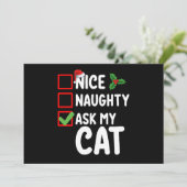 Nice Naughty Fragte meinen Cat Weihnachtskalender  Einladung (Stehend Vorderseite)