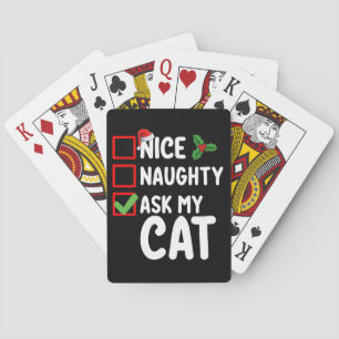 Nice Naughty Fragte meinen Cat Weihnachtskalender  Spielkarten