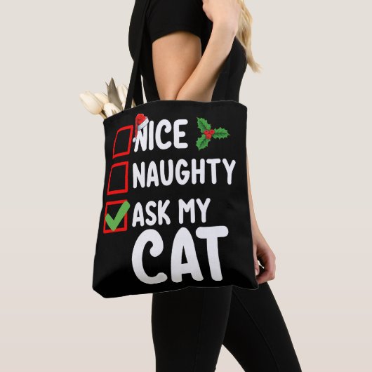Nice Naughty Fragte meinen Cat Weihnachtskalender  Tasche (Von Nahem)