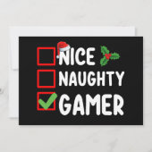 Nice Naughty Gamer Christmas List Gaming Santa Einladung (Vorderseite)