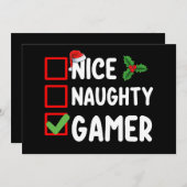 Nice Naughty Gamer Christmas List Gaming Santa Einladung (Vorne/Hinten)