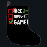 Nice Naughty Gamer Christmas List Gaming Santa Kleiner Weihnachtsstrumpf<br><div class="desc">Nice Naughty Gamer Christmas List Gaming Santa</div>
