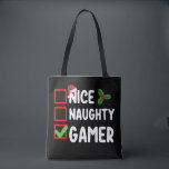 Nice Naughty Gamer Christmas List Gaming Santa Tasche<br><div class="desc">Nice Naughty Gamer Christmas List Gaming Santa</div>