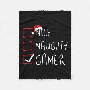 Nice Naughty Gamer Weihnachtsliste Xmas Gaming San Fleecedecke