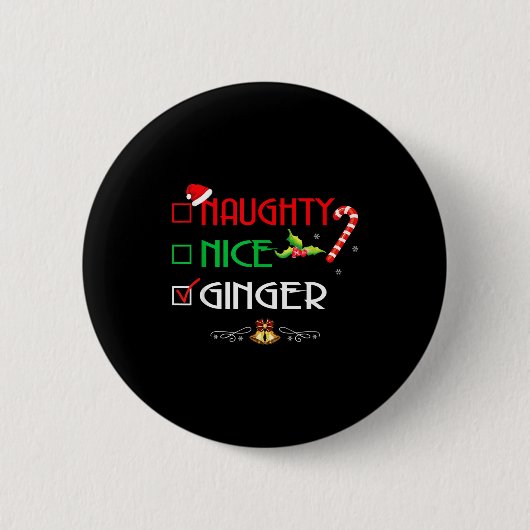 Nice Naughty Ginger Group Matching Christmas Button (Vorderseite)