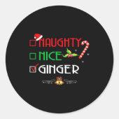 Nice Naughty Ginger Group Matching Christmas Runder Aufkleber (Vorderseite)