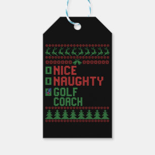 Nice Naughty Golf Coach Funny Christmas Matching Geschenkanhänger