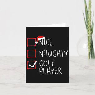 Nice Naughty Golf Player Liste Weihnachten Weihnac Karte