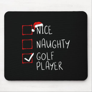 Nice Naughty Golf Player Liste Weihnachten Weihnac Mousepad