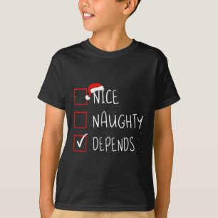Nice Naughty hängt von der Weihnachtsliste Weihnac T-Shirt