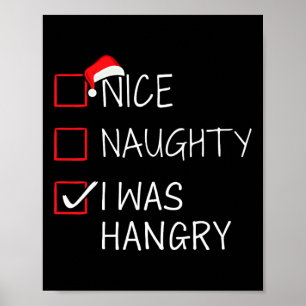 Nice Naughty Hangy Weihnachtsliste für Weihnachten Poster