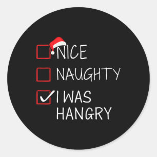 Nice Naughty Hangy Weihnachtsliste für Weihnachten Runder Aufkleber