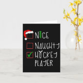 Nice Naughty Hockey Player Sonniges Weihnachtskost Karte (Gelbe Blume)