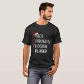 Nice Naughty Hockey Player Sports Lover Santa T-Shirt (Vorne ganz)