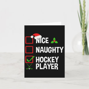 Nice Naughty Hockey Player Weihnachten Weihnachten Karte