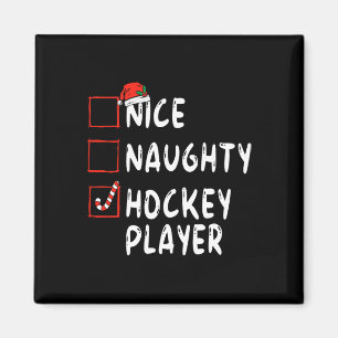 Nice Naughty Hockey Player Weihnachtsjunge Weihnac Magnet