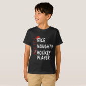 Nice Naughty Hockey Player Weihnachtsjunge Weihnac T-Shirt (Vorne ganz)