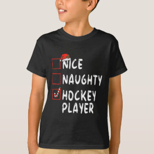 Nice Naughty Hockey Player Weihnachtsjunge Weihnac T-Shirt