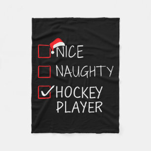 Nice Naughty Hockey Player Weihnachtsliste für San Fleecedecke