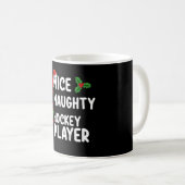 Nice Naughty Hockey Player Weihnachtsliste Santa Kaffeetasse (VorderseiteRechts)