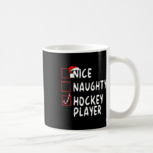 Nice Naughty Hockey Player Weihnachtsmann Kaffeetasse