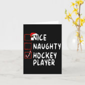 Nice Naughty Hockey Player Weihnachtsmann Karte (Gelbe Blume)
