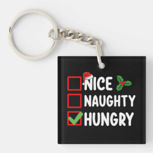 Nice Naughty Hunger Weihnachtsliste Familienurlaub Schlüsselanhänger