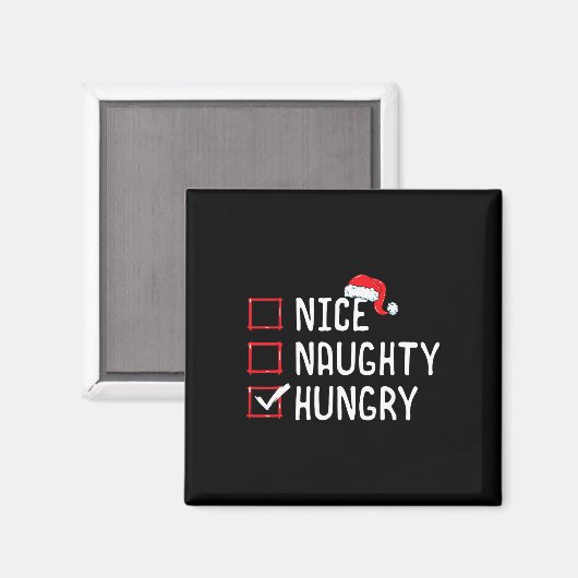 Nice Naughty Hungerliste Magnet (Vorderseite/Rückseite)