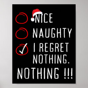 Nice Naughty I bedaure Nichts Weihnachtsliste Männ Poster