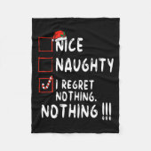 Nice Naughty I bedaure Nothing Christmas List Sant Fleecedecke (Vorderseite)