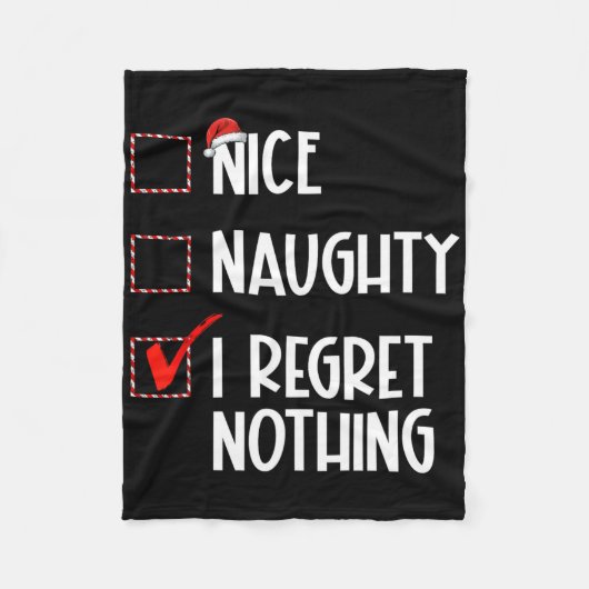 Nice Naughty I bedaure Nothing Christmas List Sant Fleecedecke (Vorderseite)