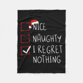 Nice Naughty I bedaure Nothing Christmas List Sant Fleecedecke (Vorderseite)