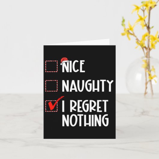 Nice Naughty I bedaure Nothing Christmas List Sant Karte (Gelbe Blume)