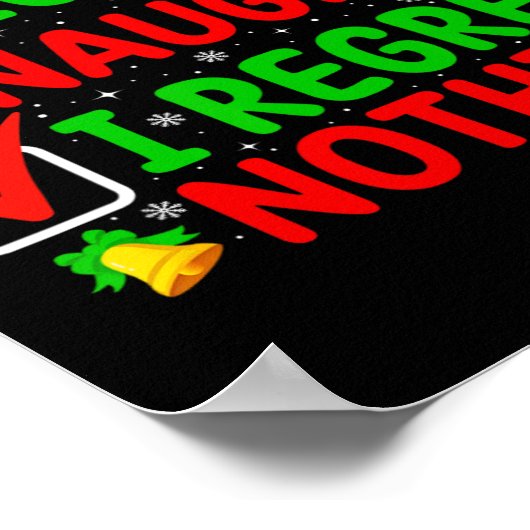 Nice Naughty I bedaure Nothing Funny Xmas Familie Poster (Ecke)