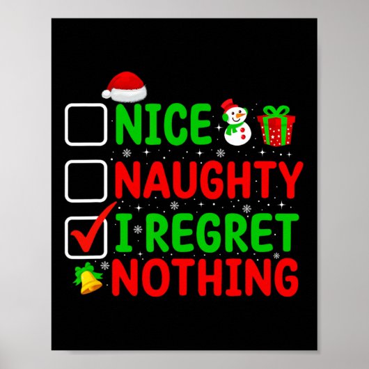 Nice Naughty I bedaure Nothing Funny Xmas Familie Poster (Vorne)