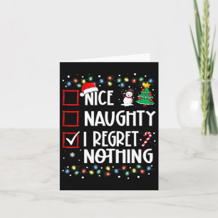 Nice Naughty I Bedret Nothing Christmas List Famil Karte