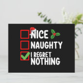 Nice Naughty I Bedret Nothing Christmas List Holid Einladung (Stehend Vorderseite)