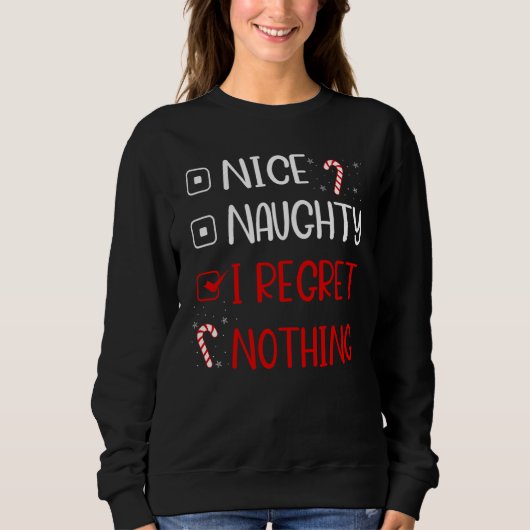 Nice Naughty I Bedret Nothing Santa Christmas Lis Sweatshirt (Vorderseite)