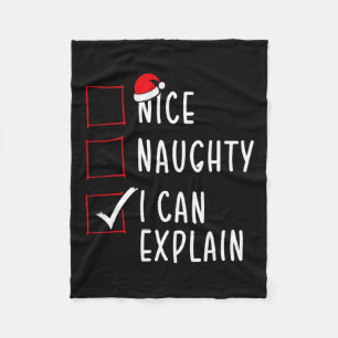 Nice Naughty I can erklären Weihnachtsliste Xmas S Fleecedecke