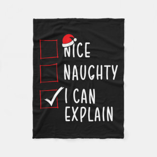 Nice Naughty I can erklären Weihnachtsliste Xmas S Fleecedecke