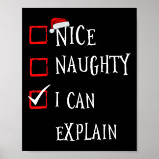 Nice Naughty I can erklären Weihnachtsliste Xmas S Poster