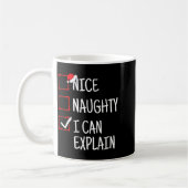 Nice Naughty I Can Explain Funny Christmas Kaffeetasse (Links)