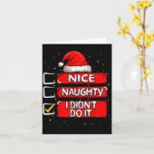 Nice Naughty I Didn't Do It Christmas List Santa C Karte (Gelbe Blume)