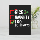 Nice Naughty I go Beide Arten Weihnachtskalender U Einladung (Stehend Vorderseite)